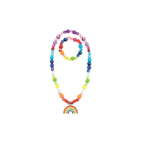 Bijuterii colier si bratara curcubeu copii - imagine 3